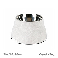 SUPER DESIGN Decal Elevated Stainless Steel Pet Bowl(white)